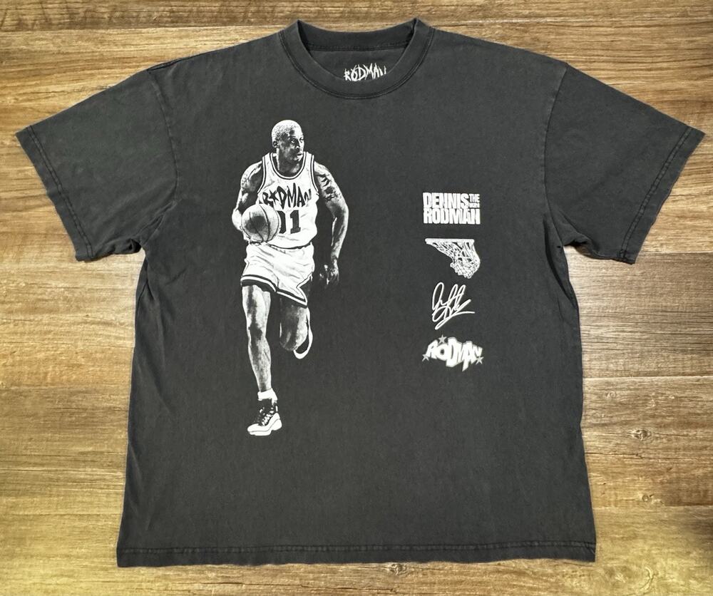 Dennis Rodman T Shirt Men’s 2XL Black Rodman Apparel The Worm Basketball Graphic